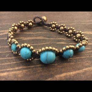 Unique Turquoise Bead Bell Bracelet